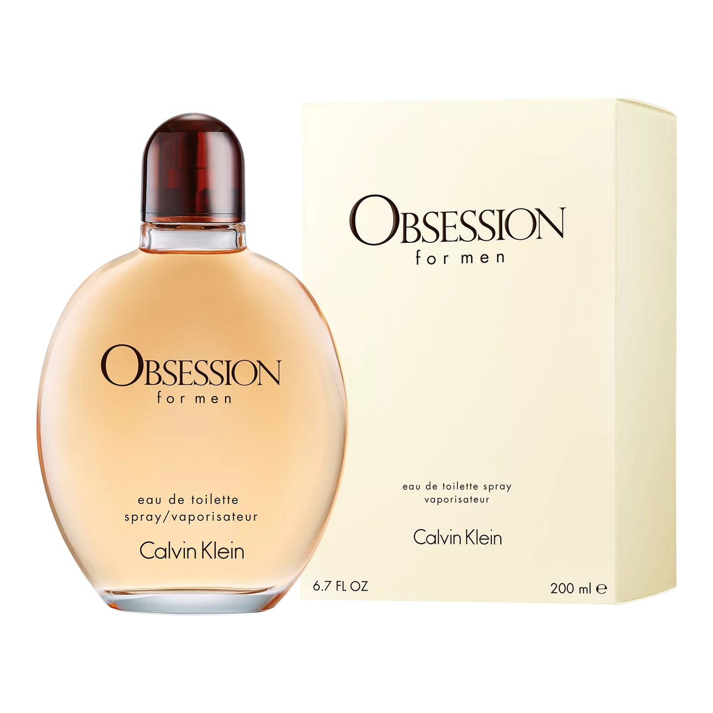 Calvin Klein Obsession for Men Eau de Toilette Spray – Classic Warm Spicy Fragrance for Men | Long-Lasting Scent 6.7oz