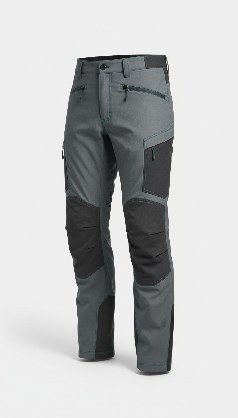 Technical trousers in concrete grey