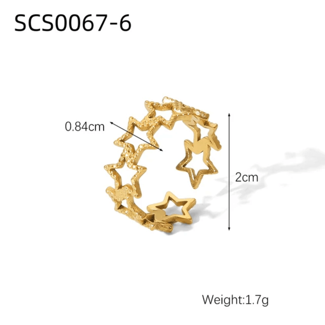 gold plated adjustable rings set