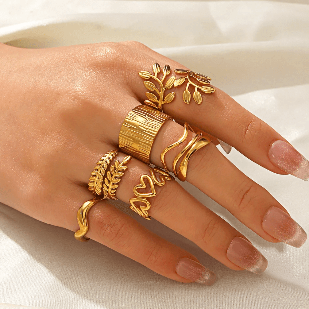 Stackable Gold Rings for Women – 12pcs Adjustable Fashion Jewelry Set