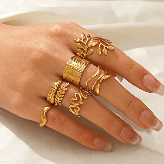 Stackable Gold Rings for Women – 12pcs Adjustable Fashion Jewelry Set