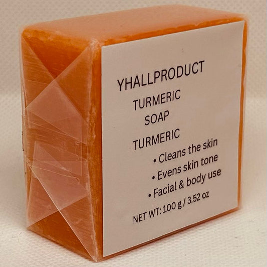YHALLPRODUCT Jabón de Cúrcuma (Paquete de 3) – Jabón Aclarante Natural para Rostro y Cuerpo, Elimina Manchas Oscuras y Unifica el Tono de Piel (3 × 100g)
