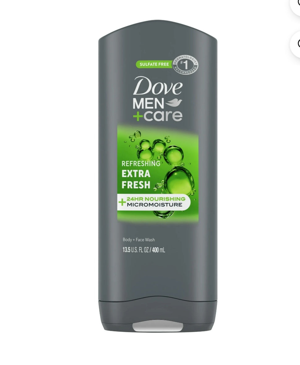 3 pack Dove Men+Care Extra Fresh Refreshing Body & Face Wash - Sulfate Free - 13 fl oz