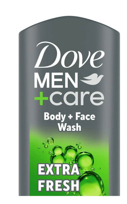Paquete de 3 Dove Men+Care Extra Fresh Limpiador Corporal y Facial Refrescante - Sin sulfato - 384 ml