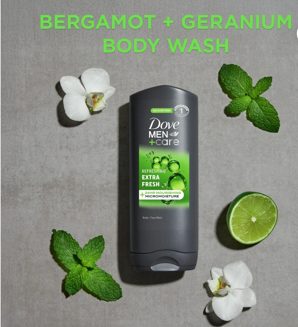 3 pack Dove Men+Care Extra Fresh Refreshing Body & Face Wash - Sulfate Free - 13 fl oz