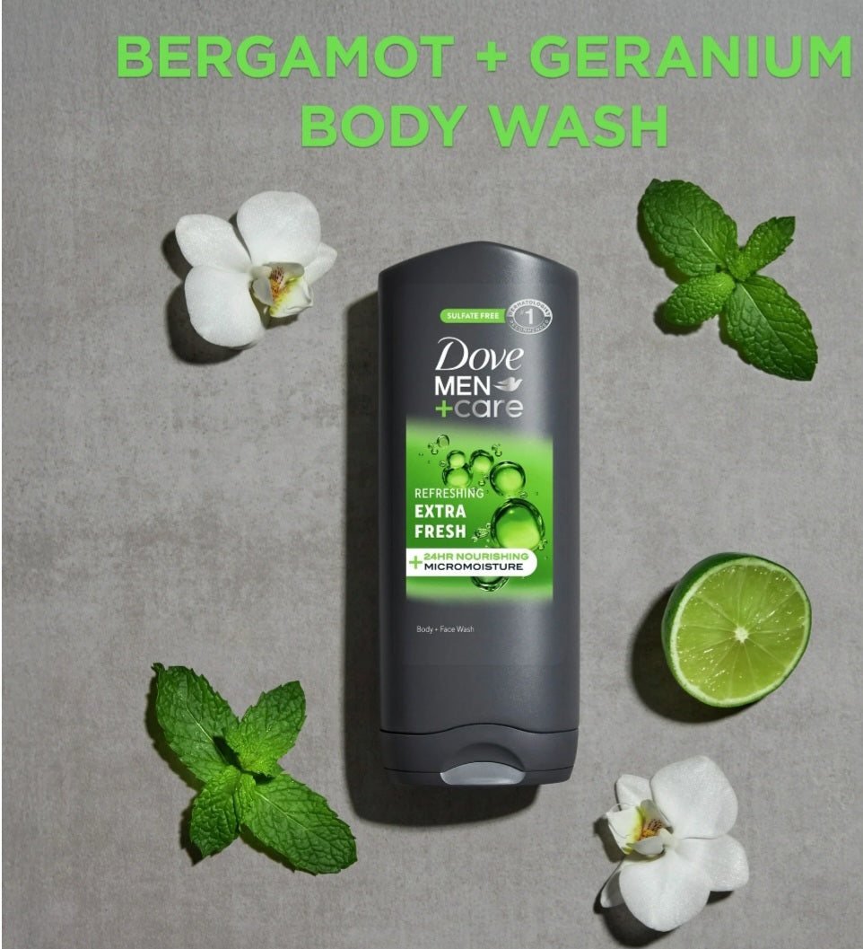 3 pack Dove Men+Care Extra Fresh Refreshing Body & Face Wash - Sulfate Free - 13 fl oz