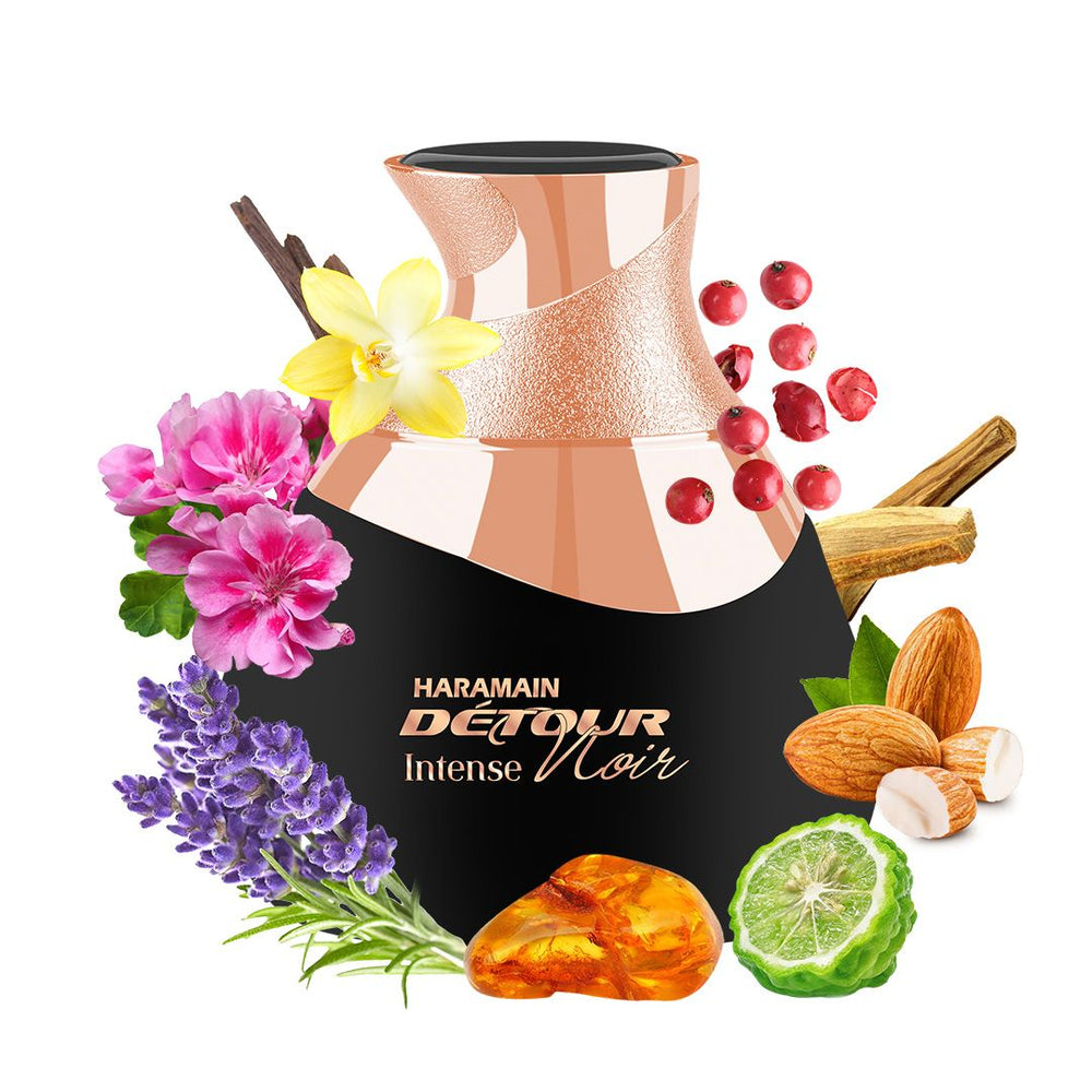 Al Haramain Detour Noir Intense is a bold unisex fragrance with captivating notes, perfect for any occasion