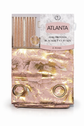 Atlanta Foil Printed Blackout Curtain Panel – Luxury Pink & Gold Floral Design, Room Darkening Window Curtain, Grommet Top (1 Panel)