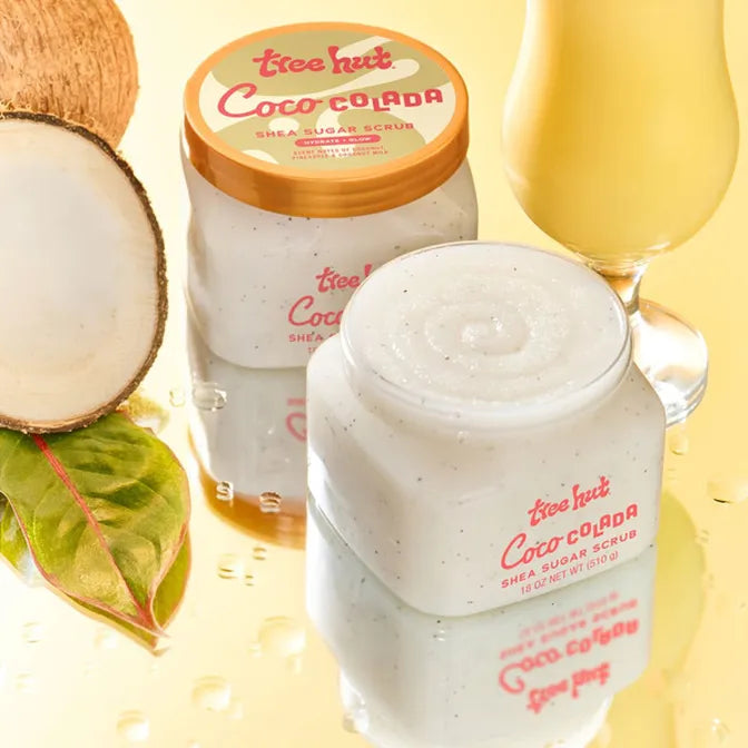 Tree Hut Coco Colada Body Care Set – Shea Sugar Scrub (18 oz) + Serum-Infused Hand Wash (11 fl oz) – Hydrating Tropical Skincare Duo