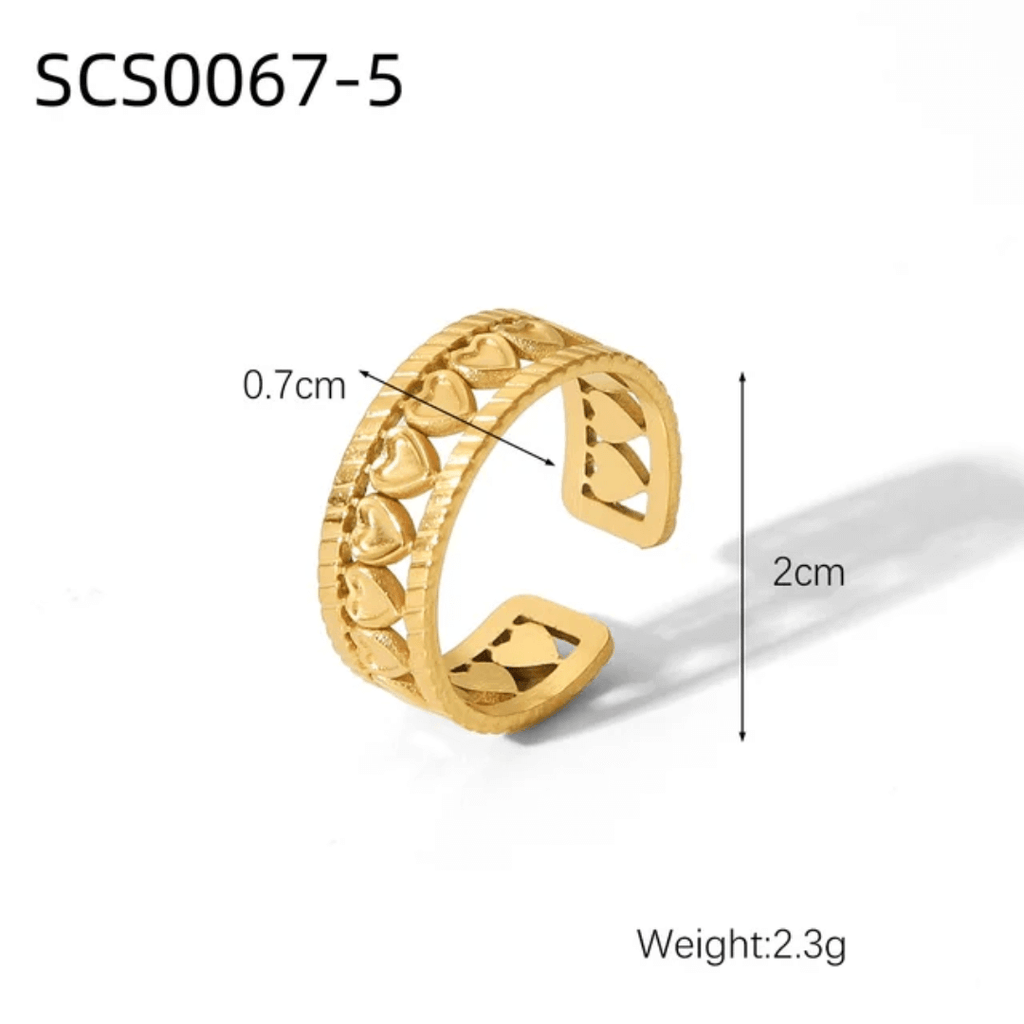 gold plated adjustable rings set