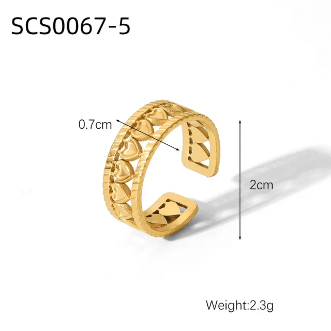 gold plated adjustable rings set