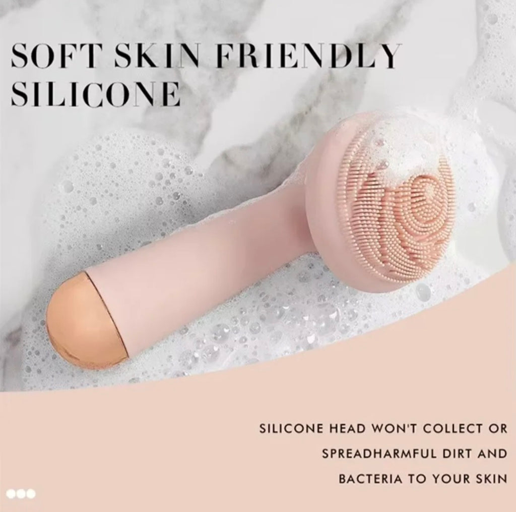 Silicone Facial Cleansing Brush – Waterproof Electric Face Cleanser & Gentle Exfoliator