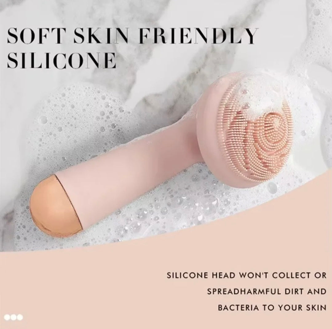 Silicone Facial Cleansing Brush – Waterproof Electric Face Cleanser & Gentle Exfoliator