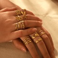 gold plated adjustable rings set
