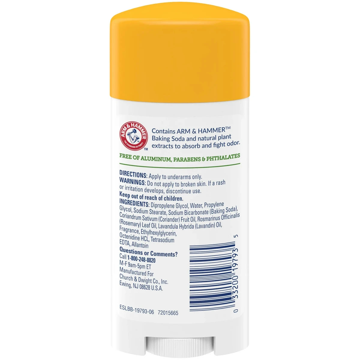 Arm & Hammer Essentials Deodorant Fresh Rosemary Lavender 2.5Oz (Pack of 3)