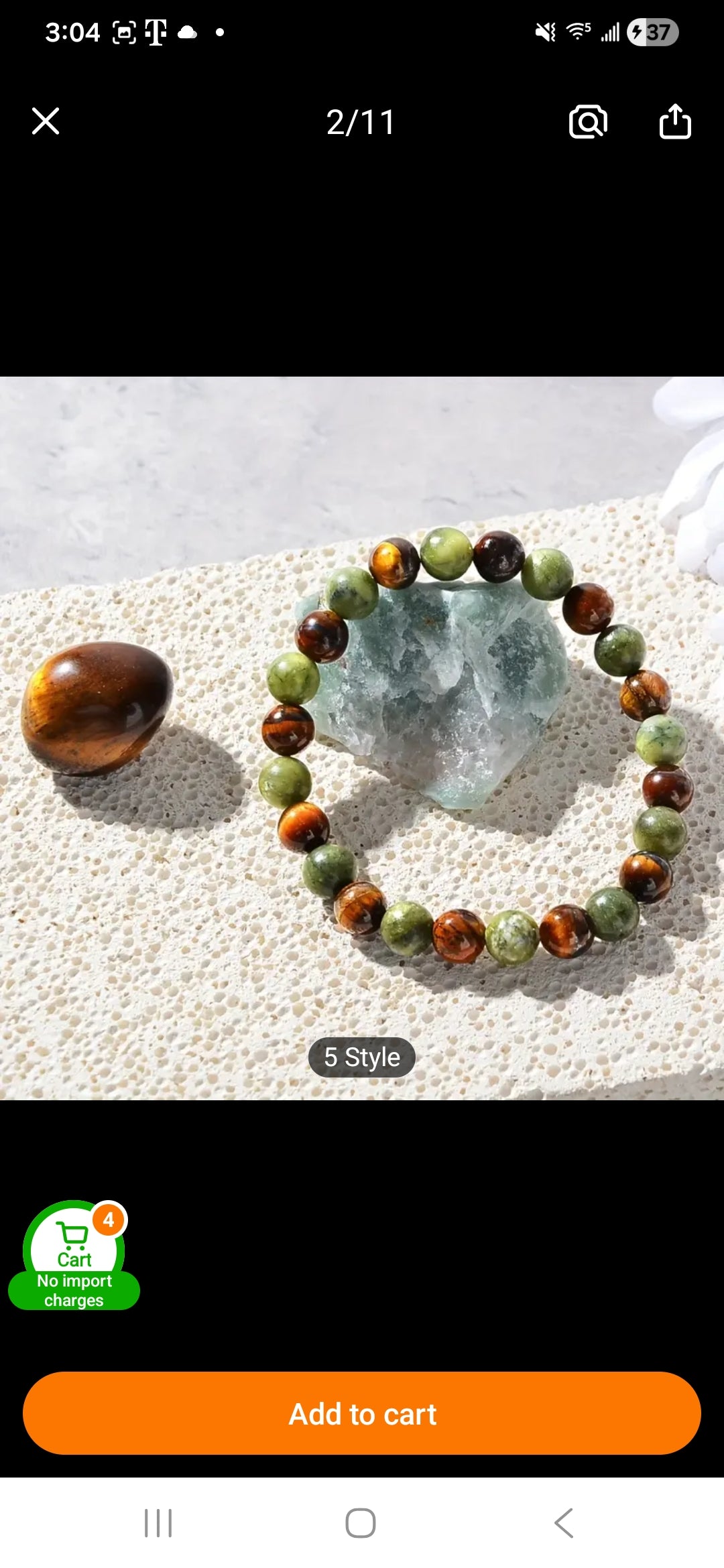 Money Attraction Bracelet – 11-pcs Tiger Eye & Green Jade Wealth Bracelets