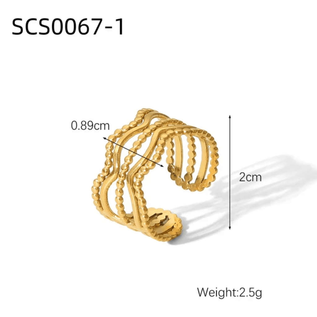 gold plated adjustable rings set