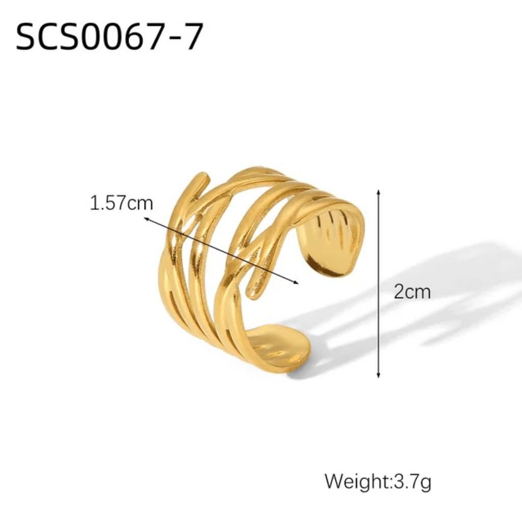 gold plated adjustable rings set