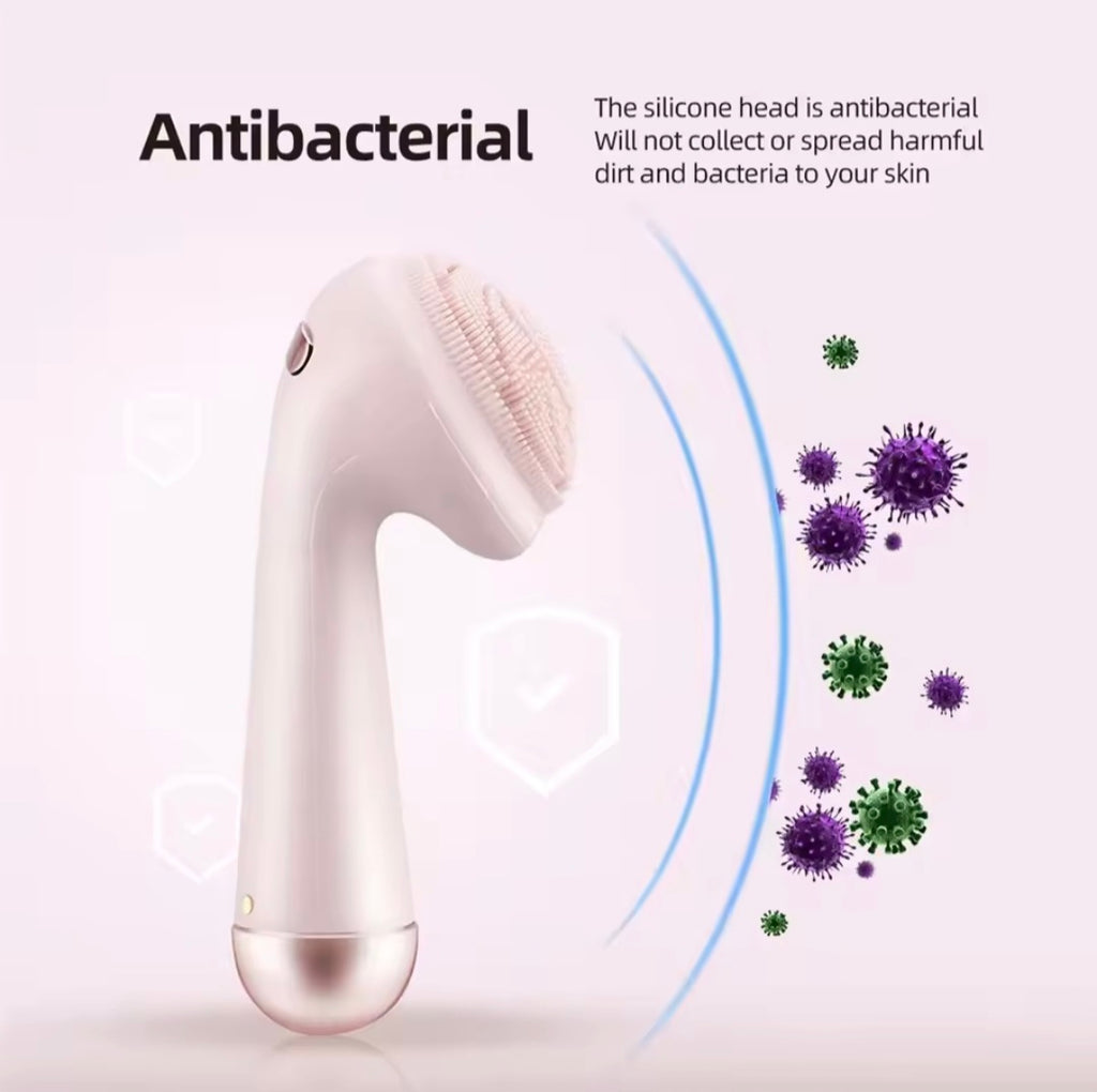 Silicone Facial Cleansing Brush – Waterproof Electric Face Cleanser & Gentle Exfoliator