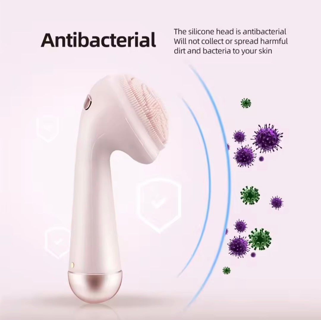 Silicone Facial Cleansing Brush – Waterproof Electric Face Cleanser & Gentle Exfoliator