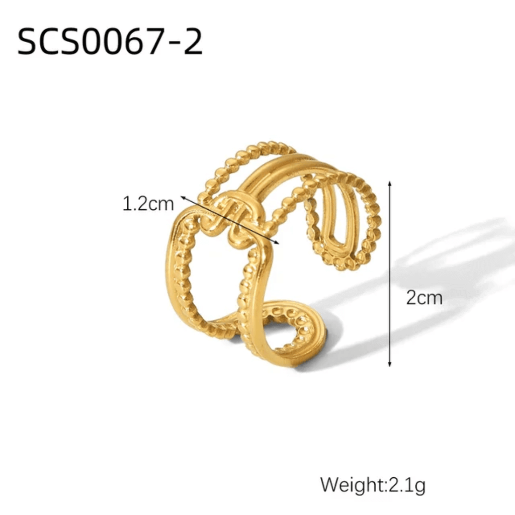 gold plated adjustable rings set