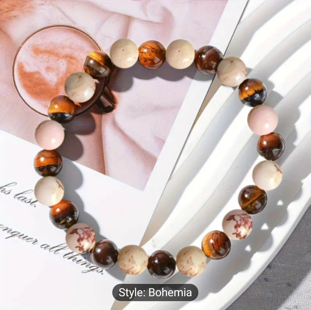 Yhallproduct Money Attraction Bracelet – 11-pcs Tiger Eye & Green Jade Wealth Bracelets