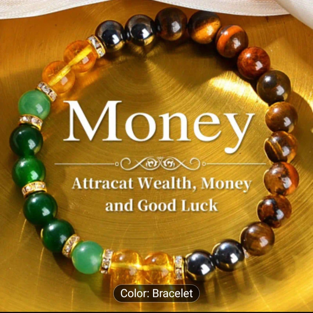 Money Attraction Bracelet – 11-pcs Tiger Eye & Green Jade Wealth Bracelets