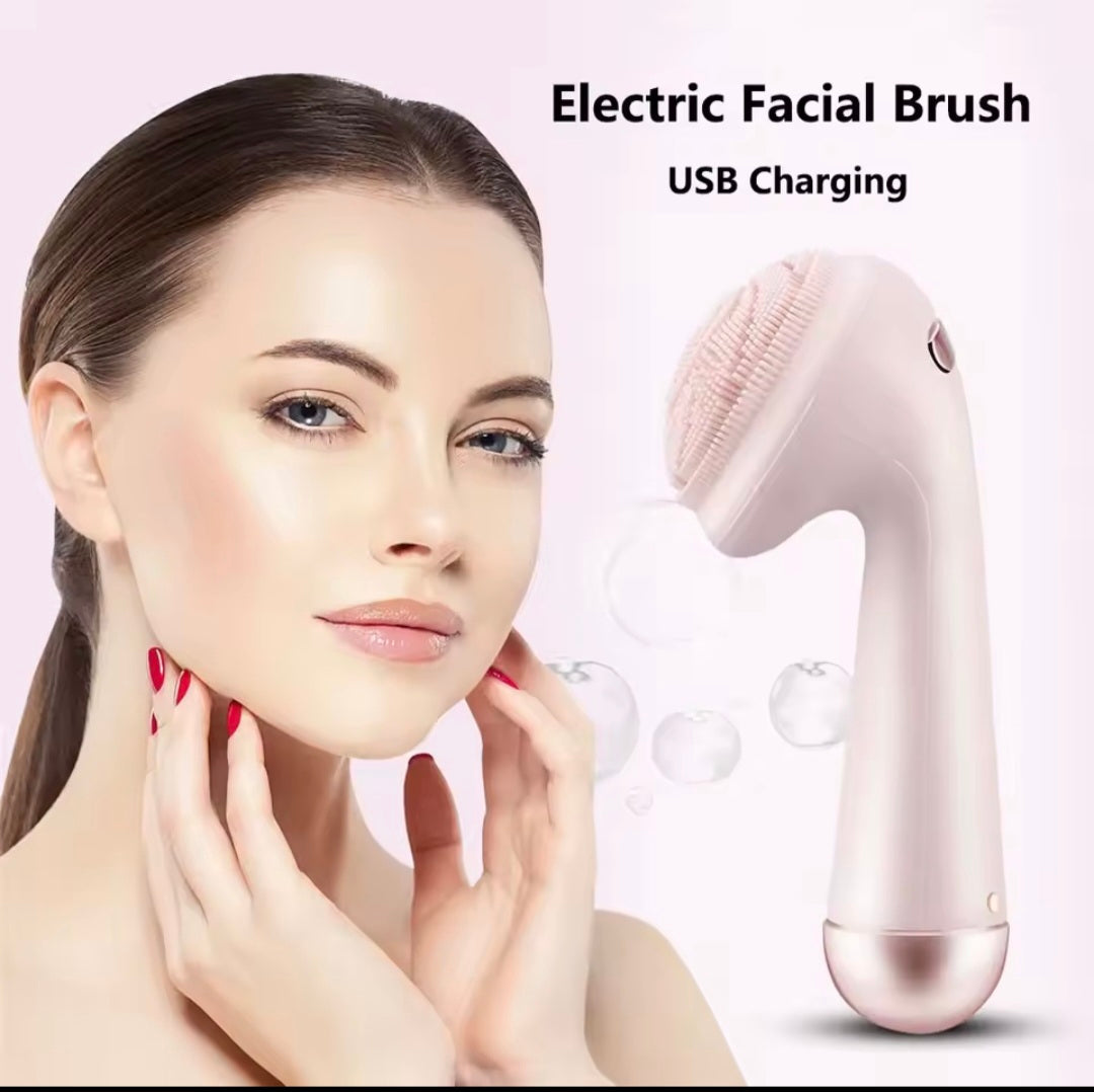 Silicone Facial Cleansing Brush – Waterproof Electric Face Cleanser & Gentle Exfoliator