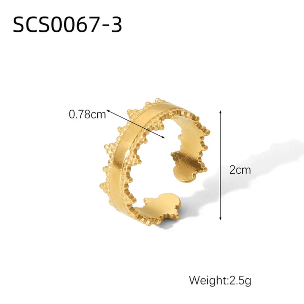 gold plated adjustable rings set